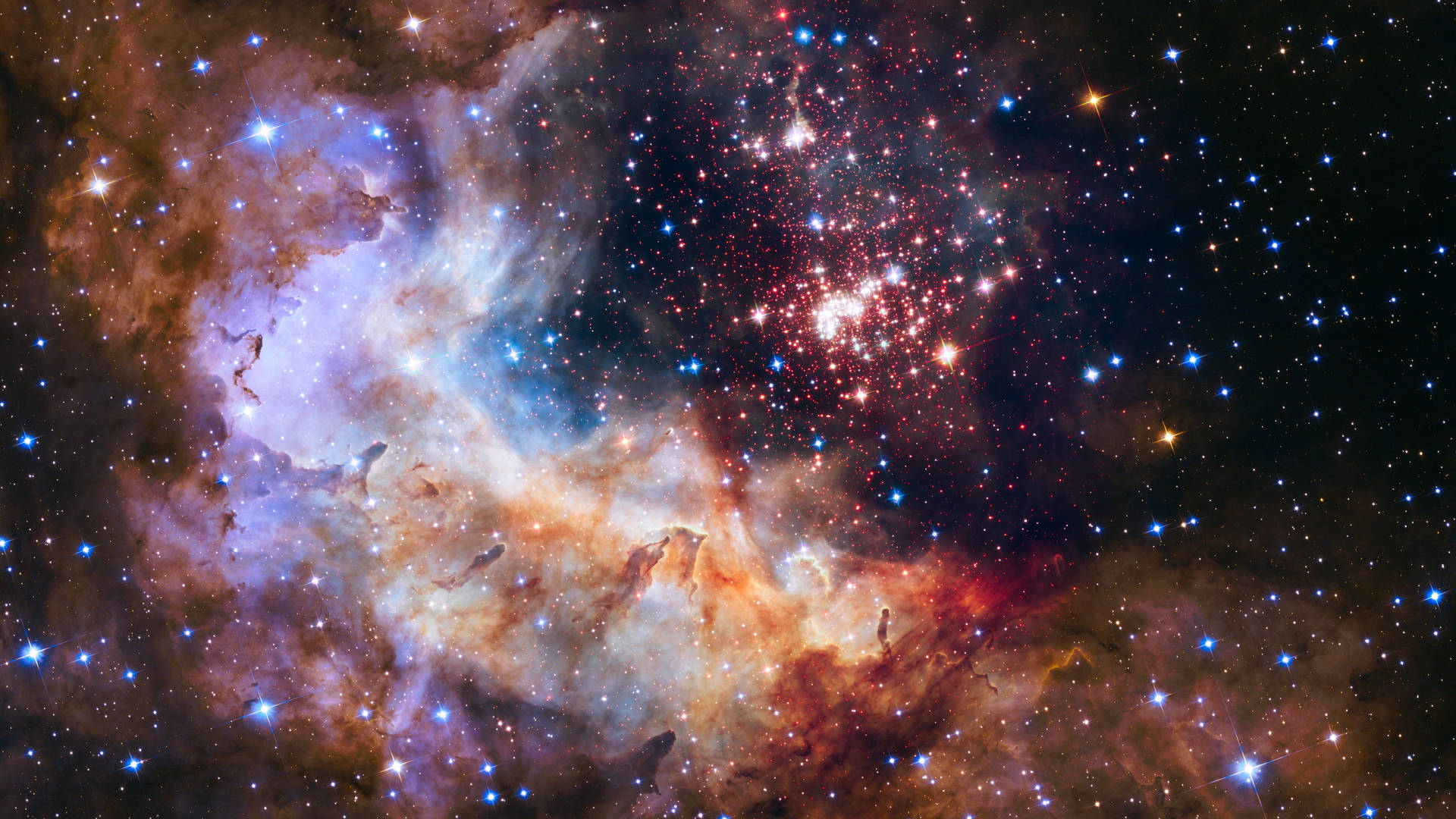 Cosmic galaxy filled with colorful bright stars in space, Galaxy HD wallpaper