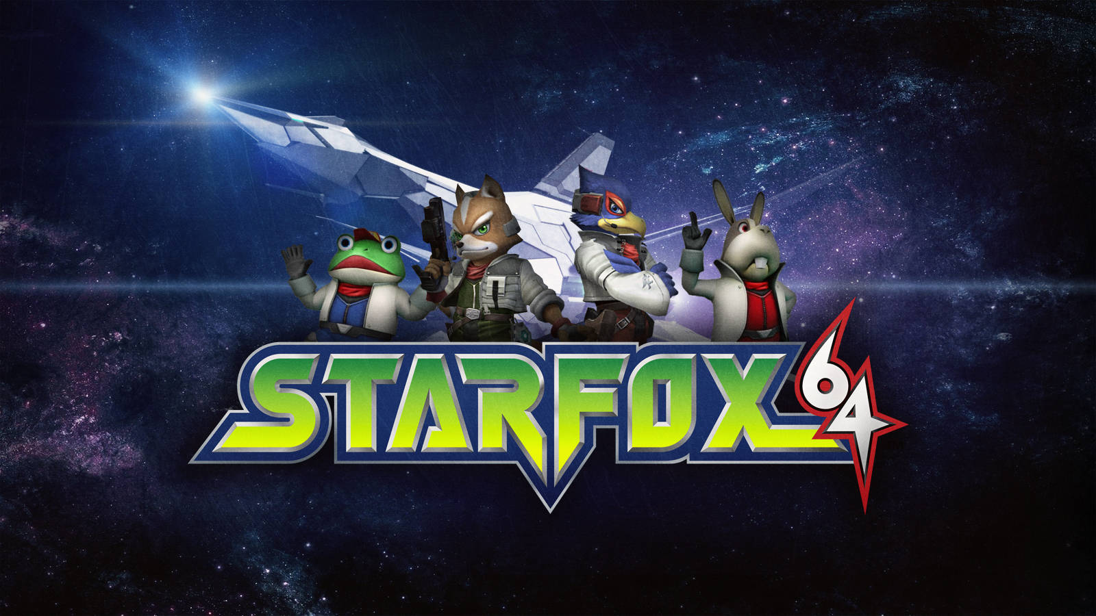 Starfox 64-charaktere Auf Logo Wallpaper