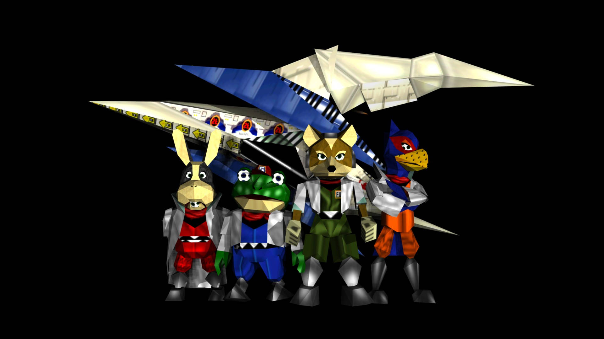 Star Fox 64 Retro Model Characters Wallpaper