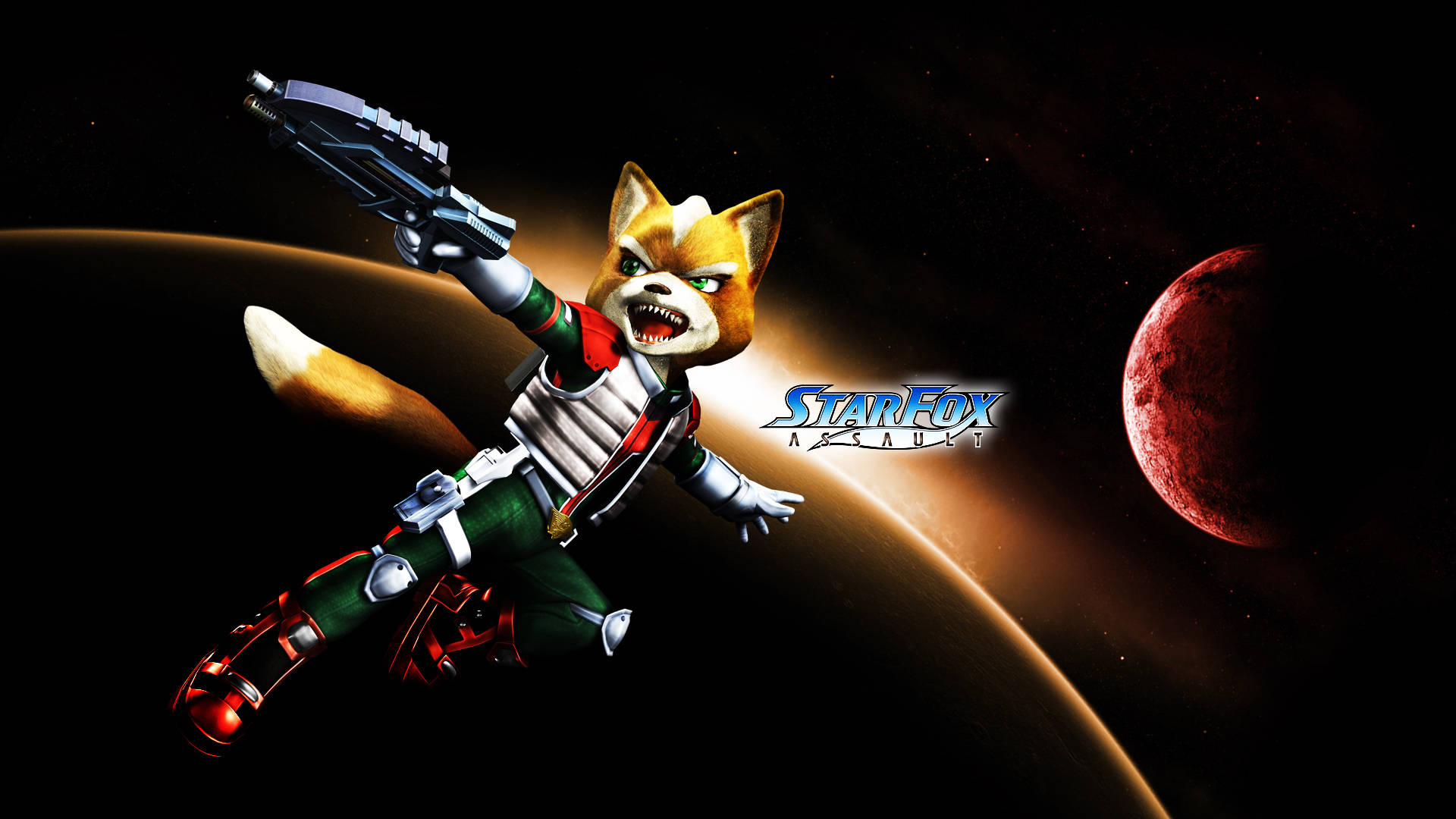 Star Fox Assault Fox Mccloud Holding Gun Wallpaper