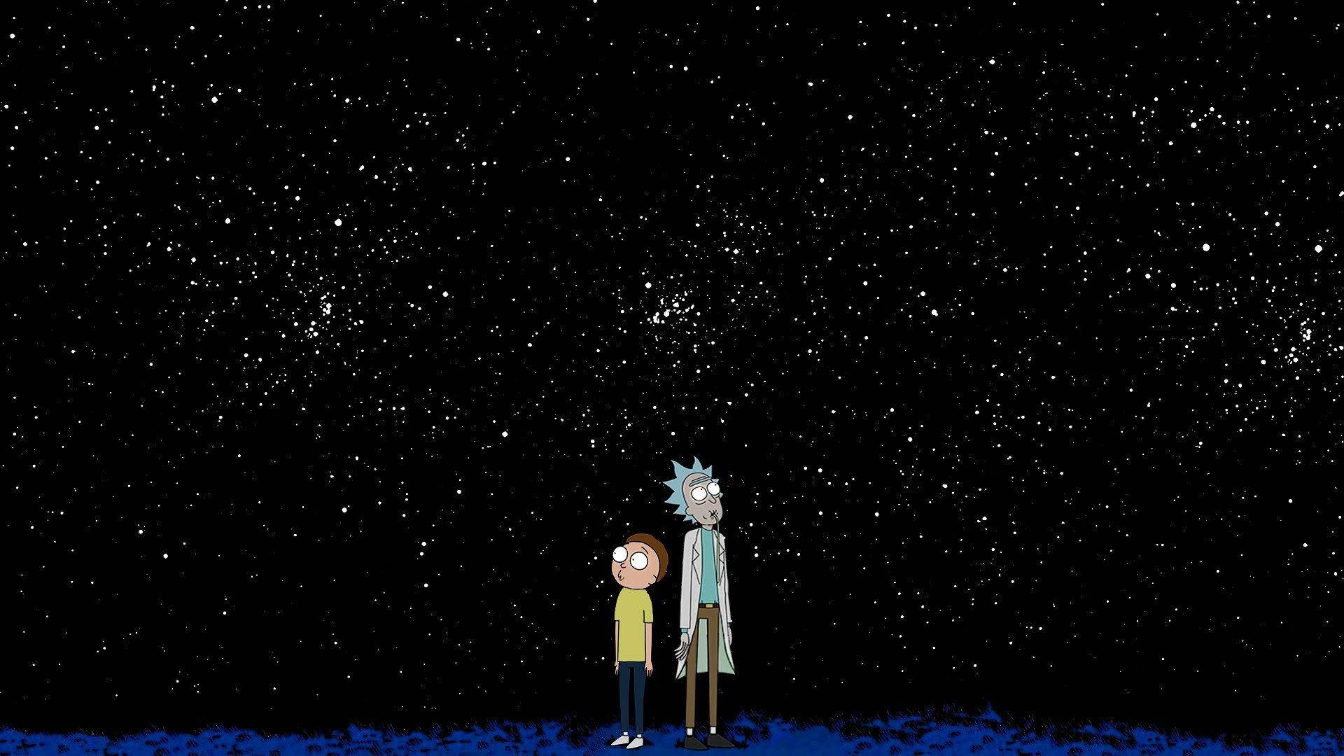 Stjerne Stirrer Rick Og Morty 4k Wallpaper