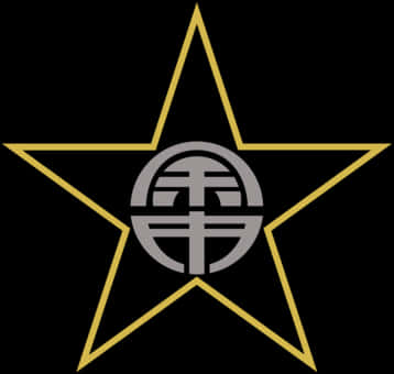 Star Logo Blackand Gold PNG