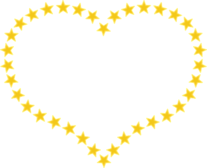 Star Outlined Heart Shaped Graphic PNG