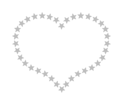 Star Outlined Hearton Black Background PNG