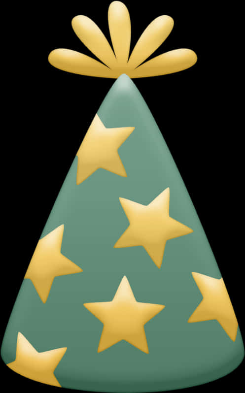 Star Patterned Birthday Party Hat PNG
