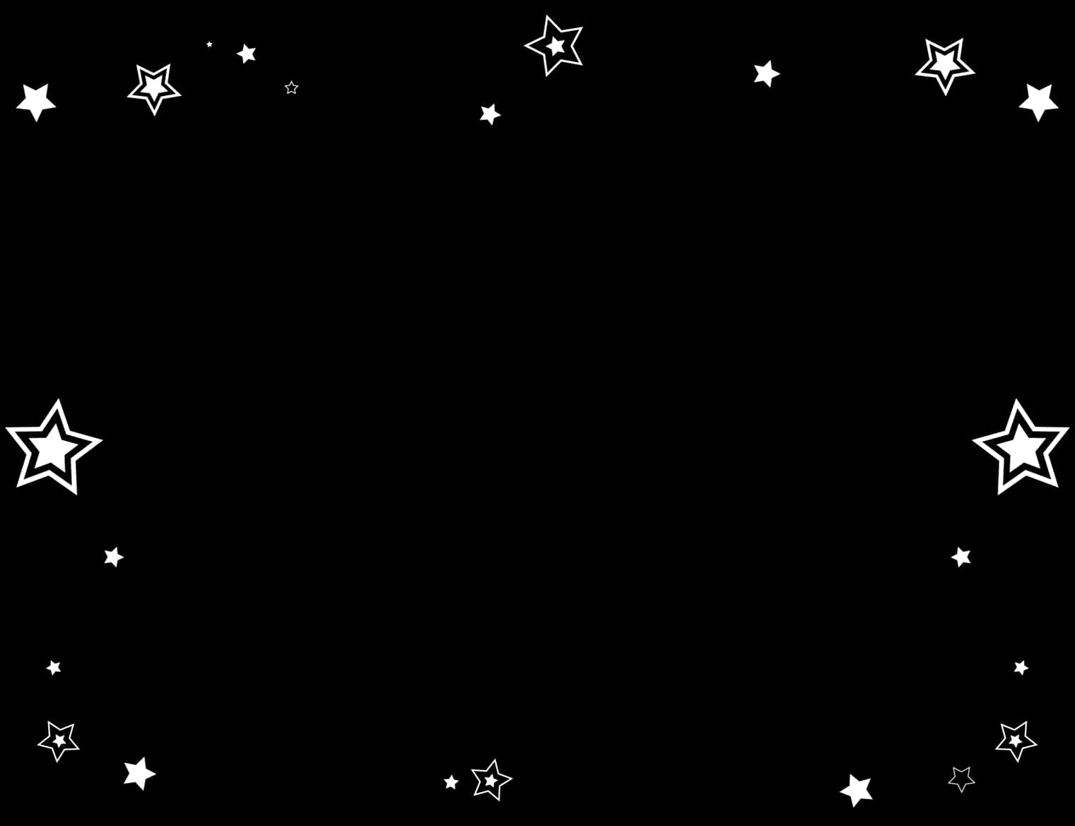 Star Patterned Black Border PNG