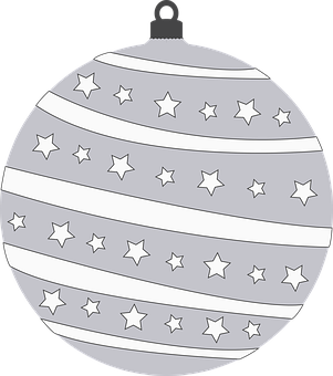Star Patterned Christmas Ornament PNG
