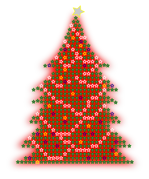 Star Patterned Christmas Tree PNG