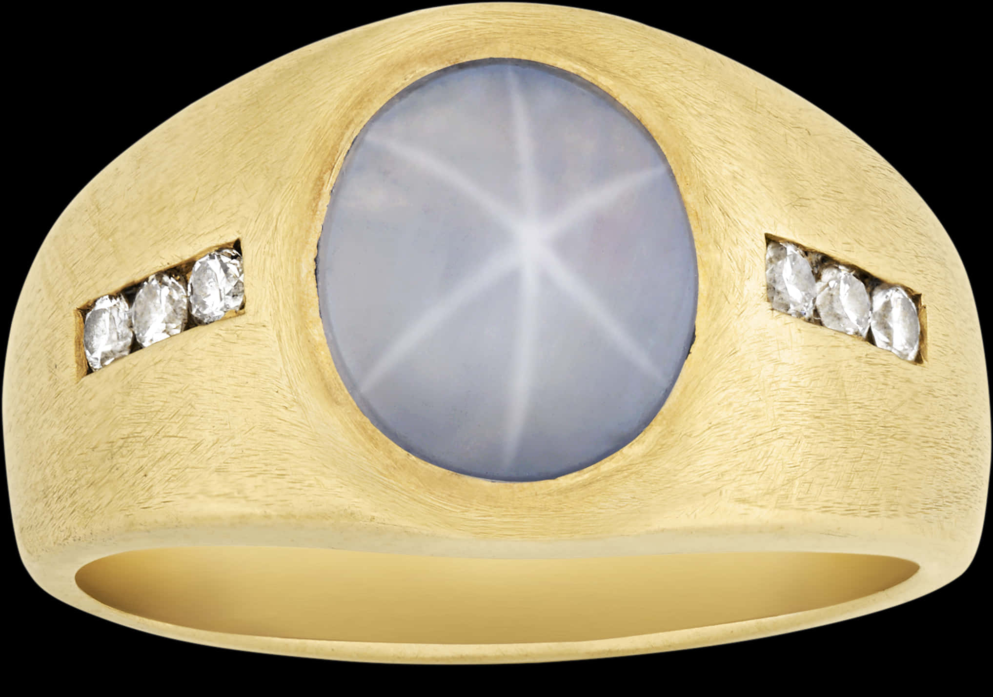 Star Sapphire Gold Ringwith Diamond Accents PNG