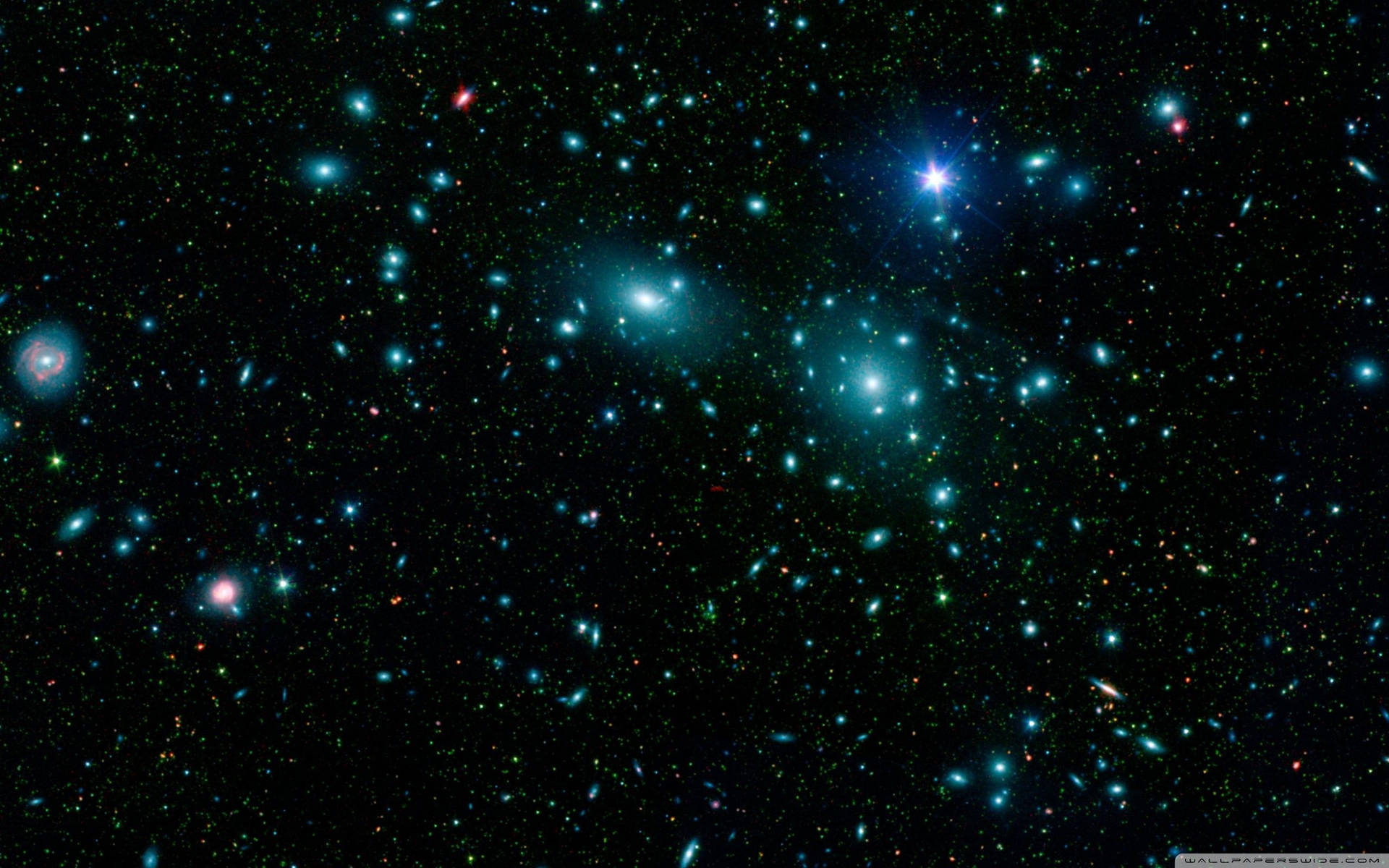 Estrellasazules En El Espacio. Fondo de pantalla