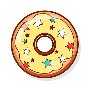 Star Sprinkled Yellow Donut PNG