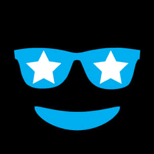 Star Sunglasses Smiley Face Emoji PNG