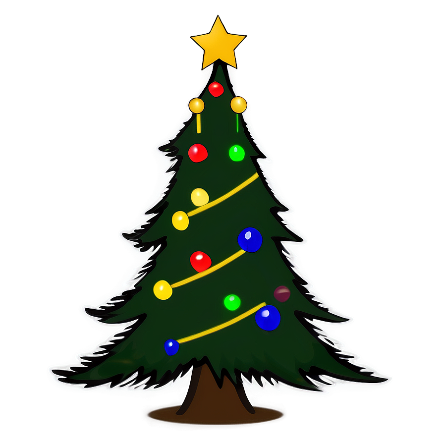 Star-topped Christmas Tree Outline Png Dbm PNG