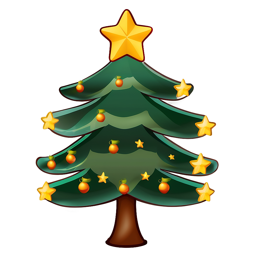 Star-topped Christmas Tree Outline Png Dti PNG