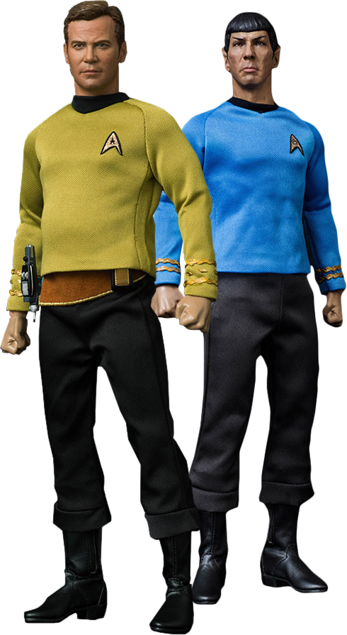 Star Trek Action Figures Captain Kirkand Spock PNG
