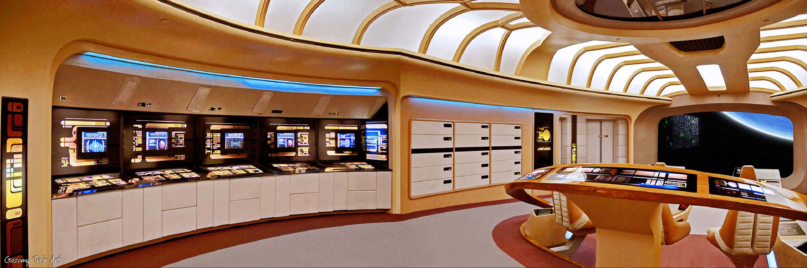 Star Trek Enterprise Bridge Panoramic Shot Wallpaper