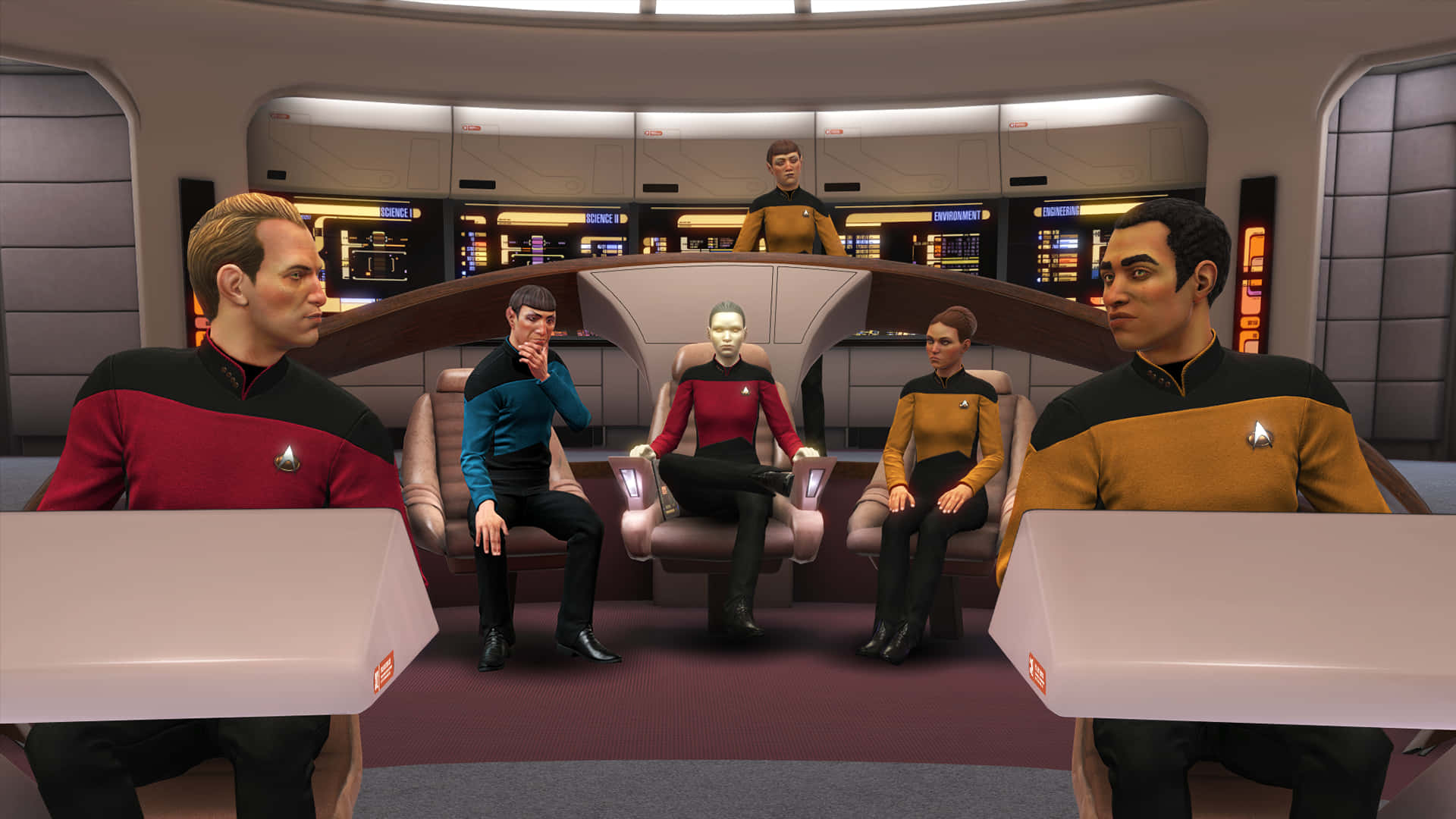 Star Trek Enterprise Bridge Crew The Next Generation Video Game Wallpaper