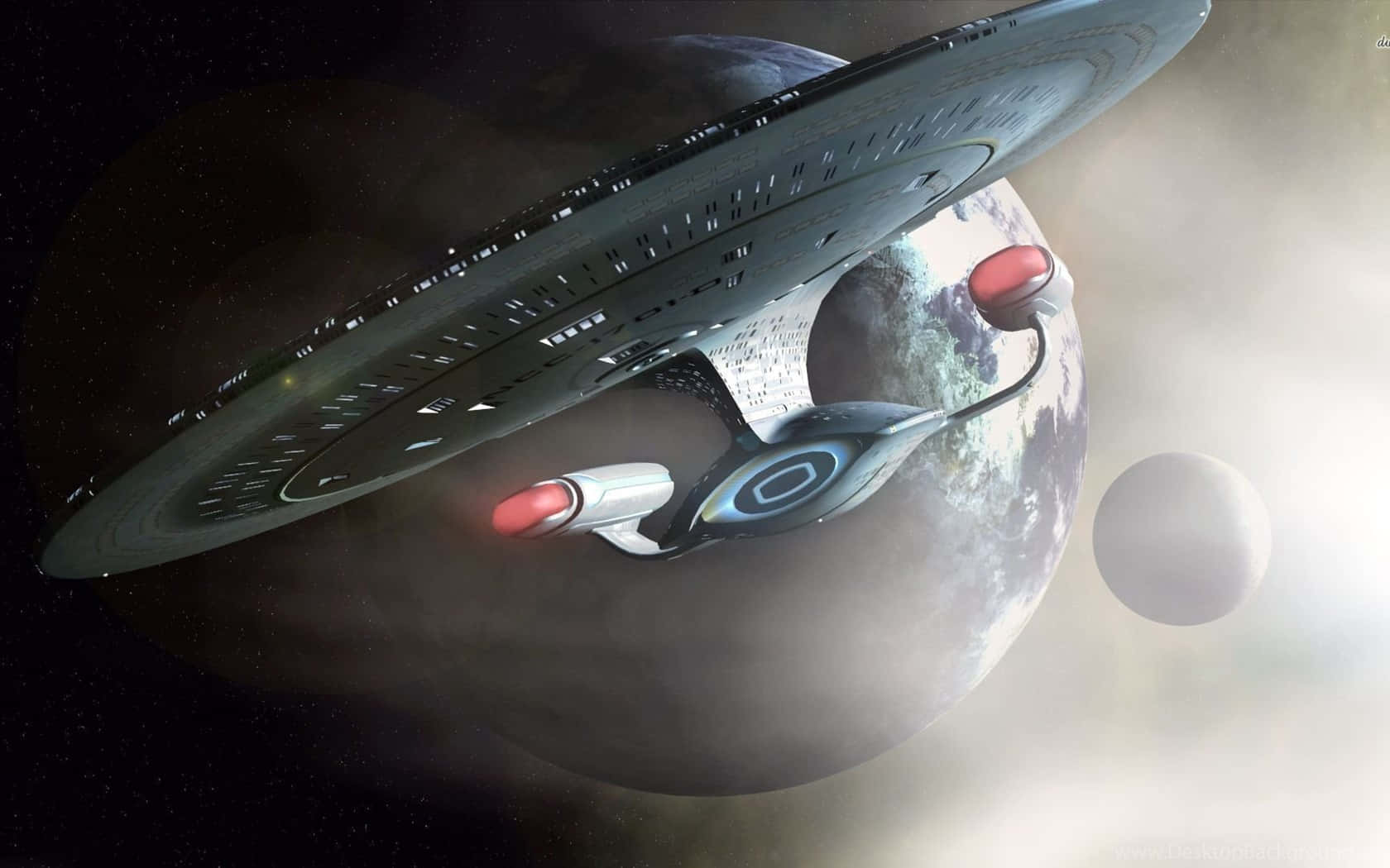 Capt. Archer og Star Fleet sejler gennem en kosmisk baggrund. Wallpaper