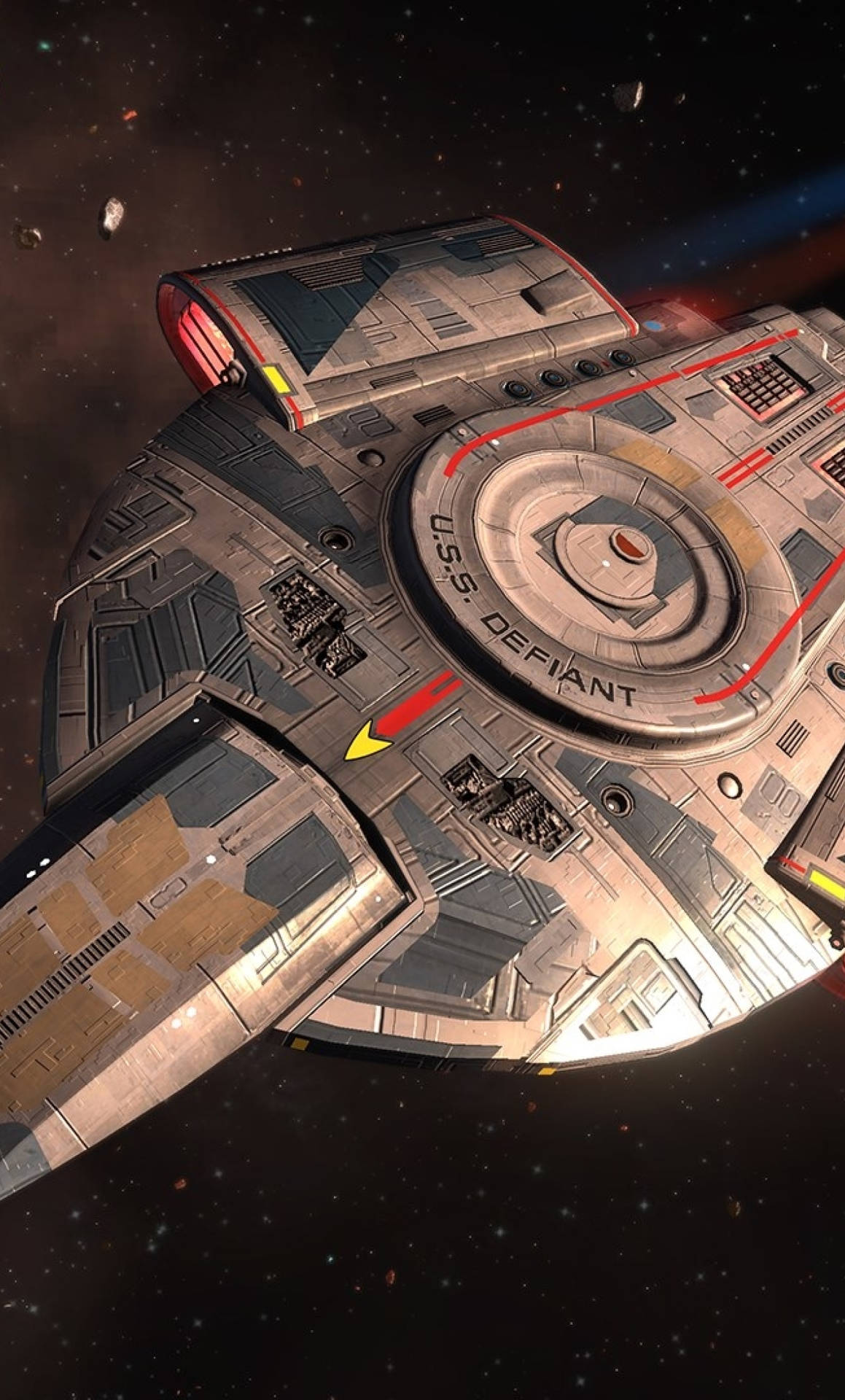 Star Trek Iphone U.s.s. Defiant Ship Wallpaper