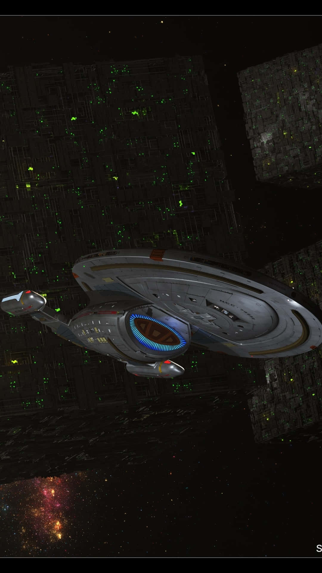 Estrellasde Star Trek En El Teléfono. Enterprise Y Objetos Espaciales. Fondo de pantalla