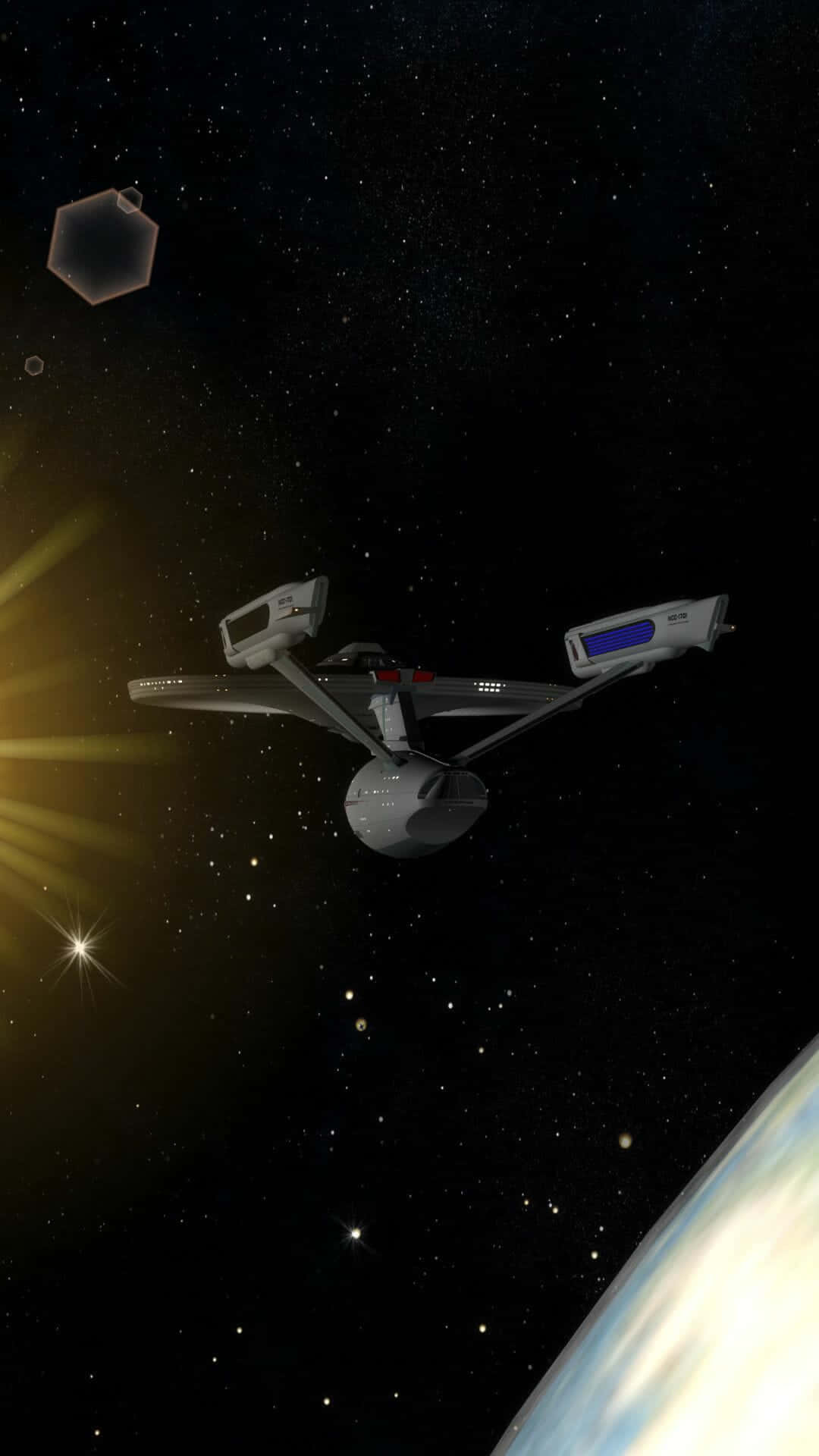 Star Trek Phone Spaceship 3d Render Background