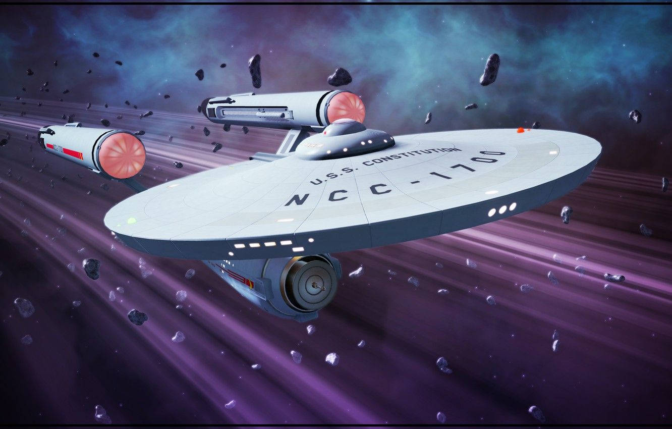 Star Trek Starship USS Constitution Hyperdrive Wallpaper