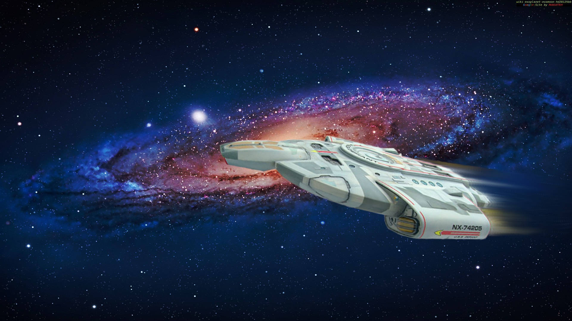 Star Trek Starship Uss Defiant Wormhole Wallpaper
