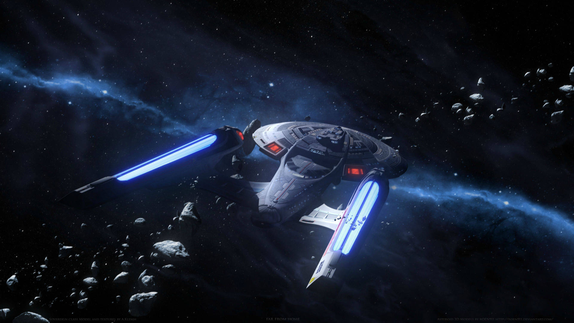 Star Trek Starship USS Enterprise Asteroid Belt Wallpaper