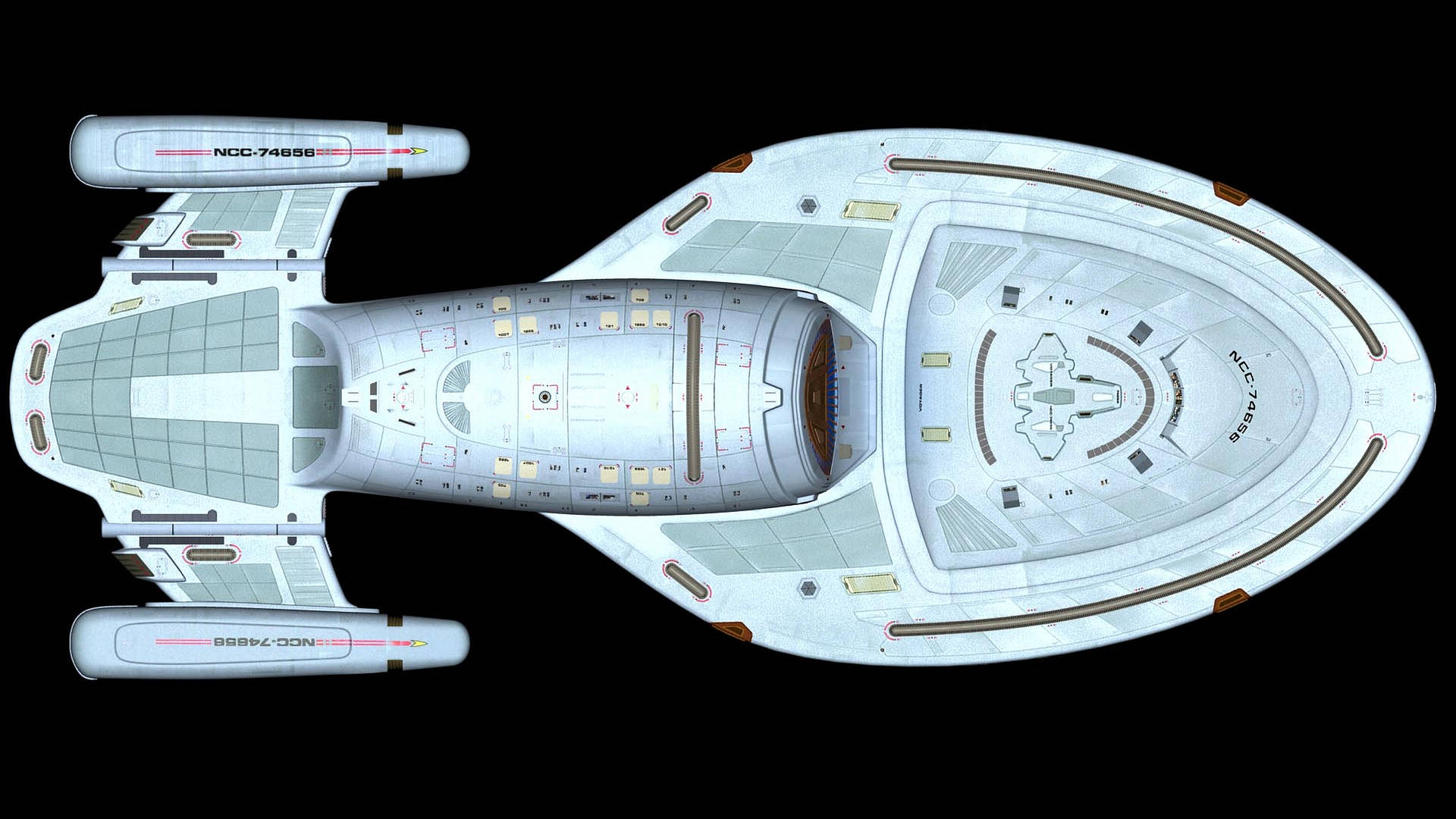 Star Trek Starship USS Voyager Schematics Wallpaper