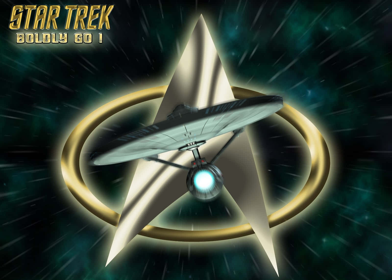 Fondode Pantalla Con El Logo Dorado De Star Trek Para Zoom.