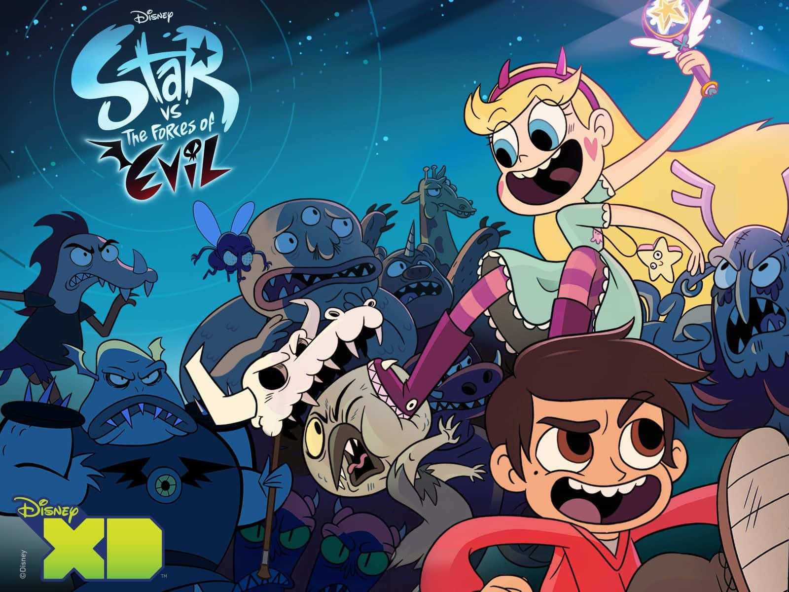 Star Butterfly and Marco Diaz in the magical dimension