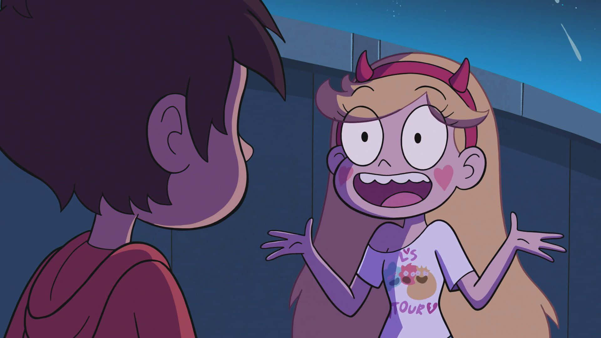 Star Butterfly and Marco Diaz in an enchanting world