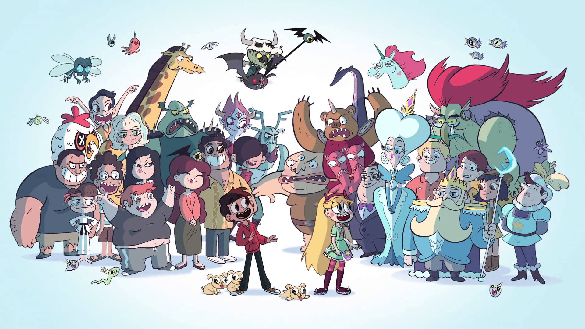 Star Vs The Forces Of Evil Happy Characters Wallpaper