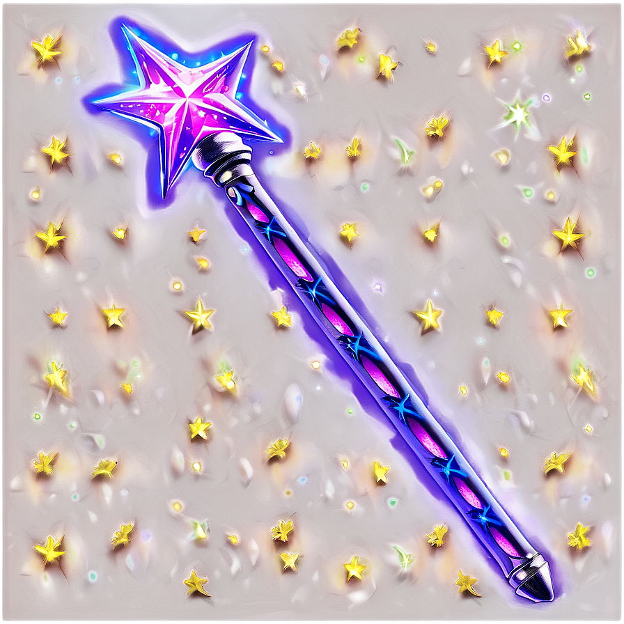 Star Wand With Glows Png 06132024 PNG