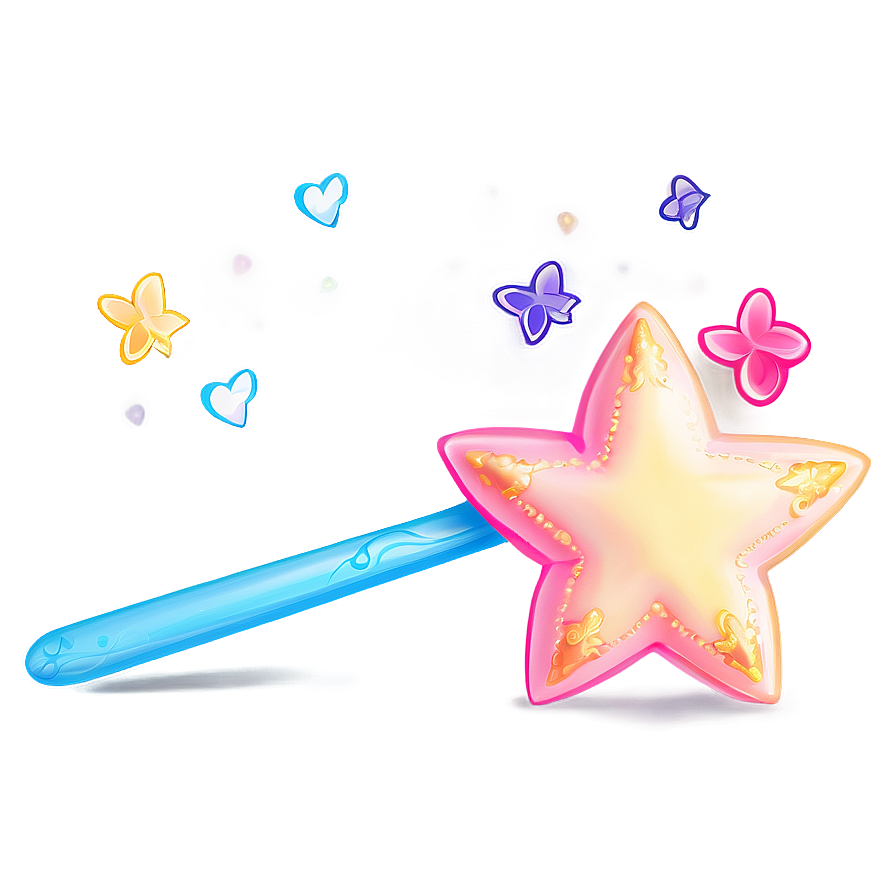 Star Wand With Hearts Png 92 PNG