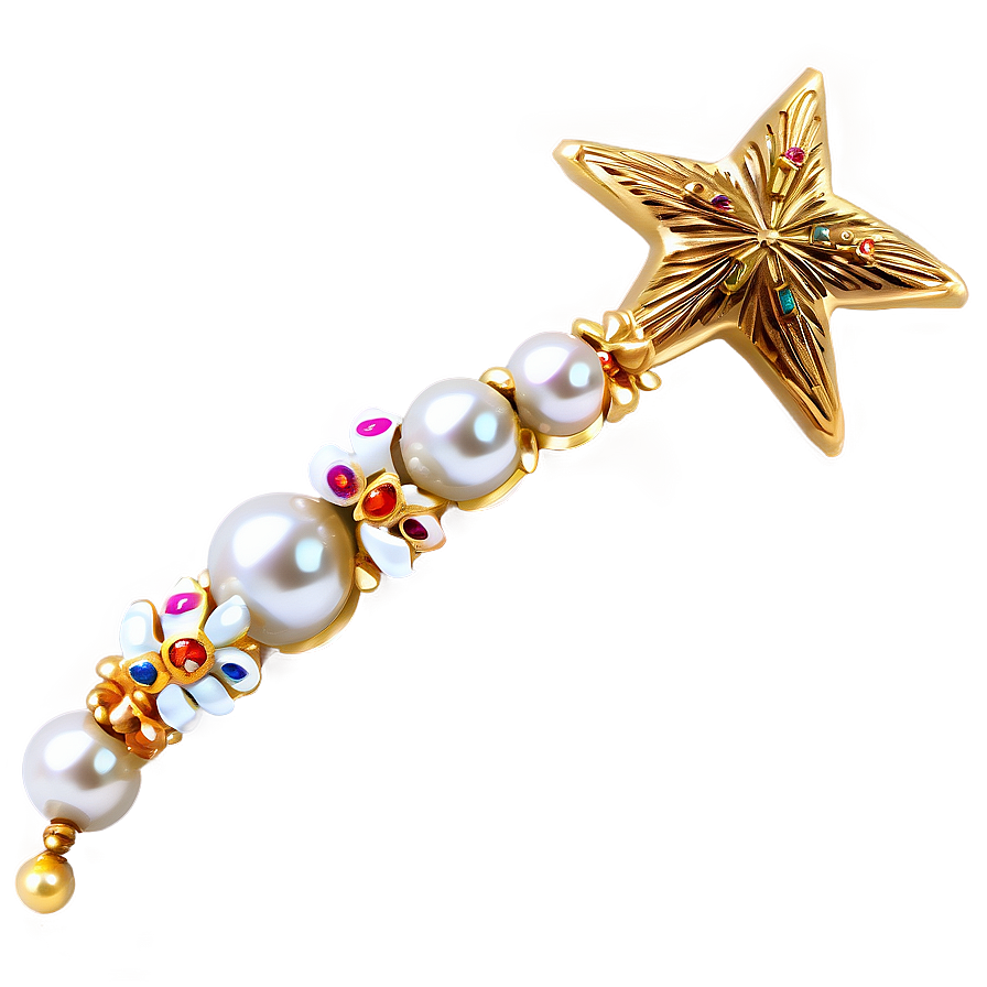 Star Wand With Pearls Png 40 PNG