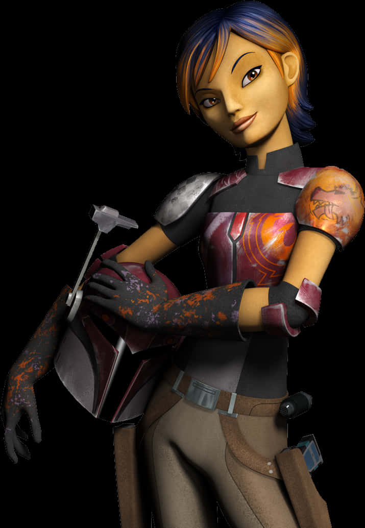 Star Wars Animated Character Sabine Wren PNG