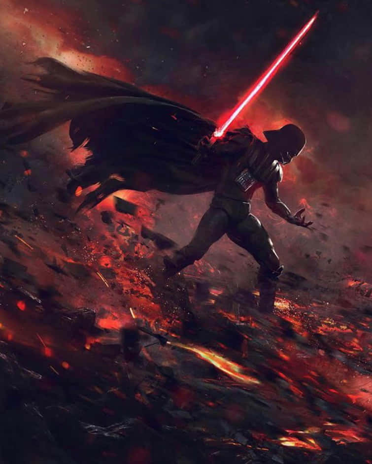 Starwars Darth Vader Röd Bakgrund