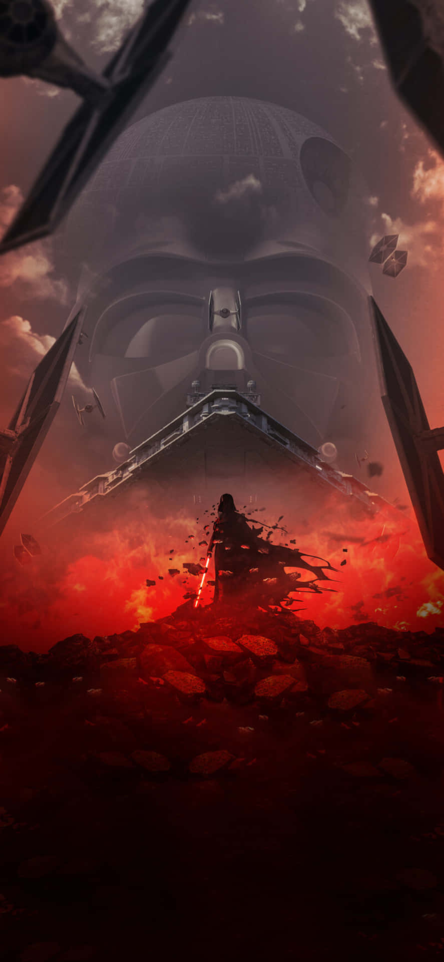 Starwars Darth Vader Silhouette Bakgrundsbild.