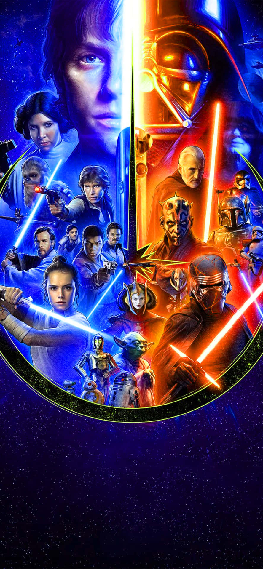 Star Wars Light And Dark Force Background