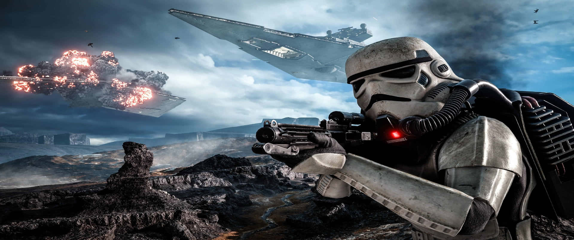 Star Wars Battlefront Stormtrooper Action Wallpaper