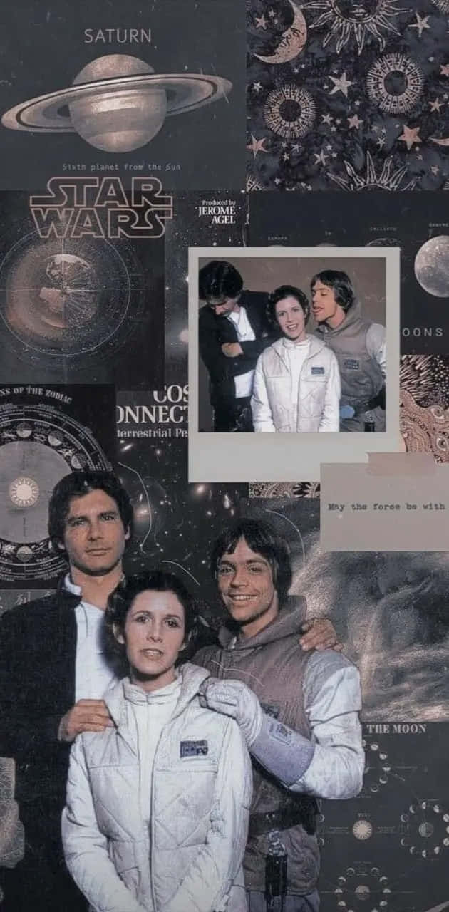Star Wars Cast Vintage Collage Wallpaper