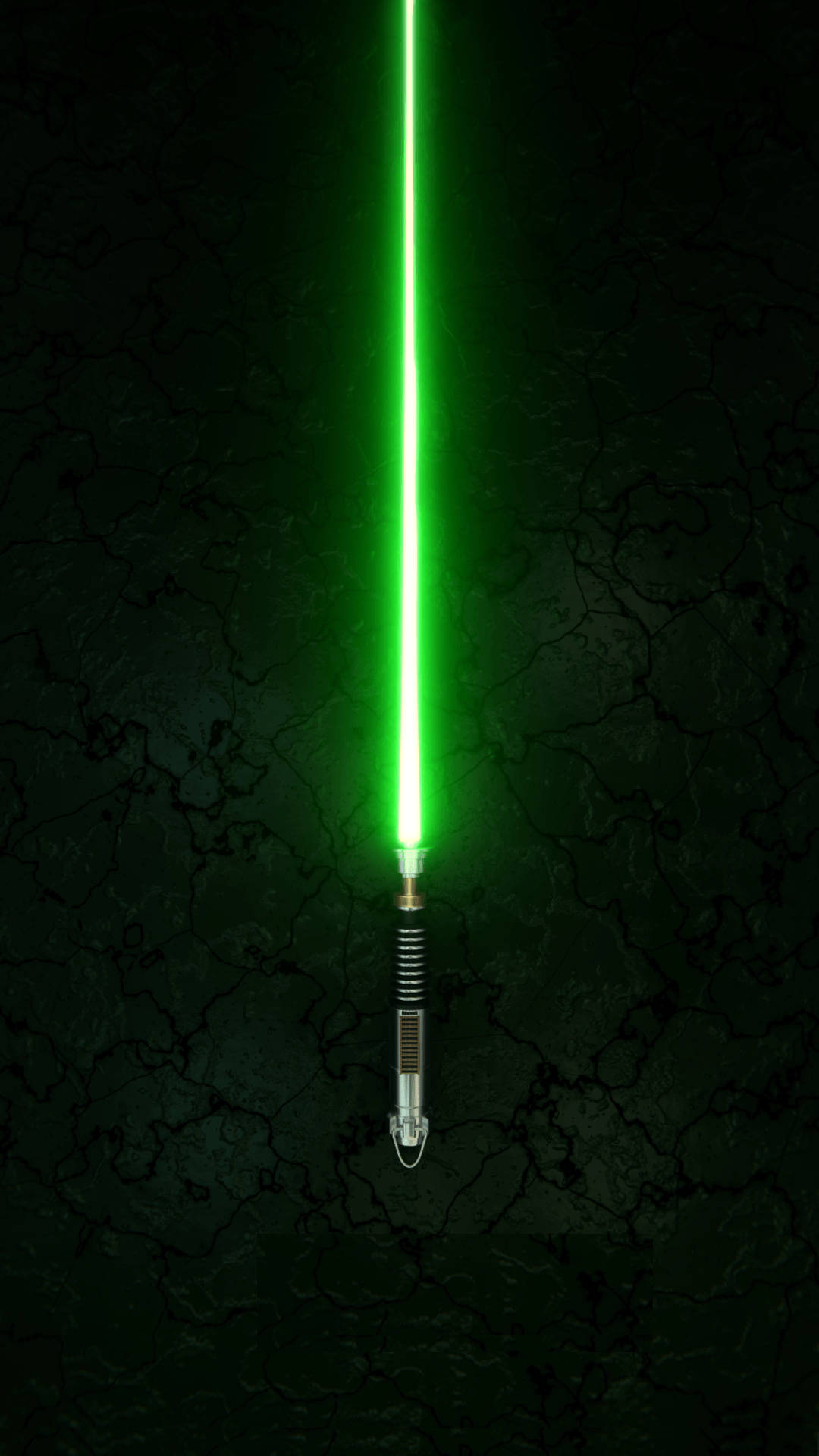 Sablede Luz Verde En Teléfono Celular De Star Wars. Fondo de pantalla