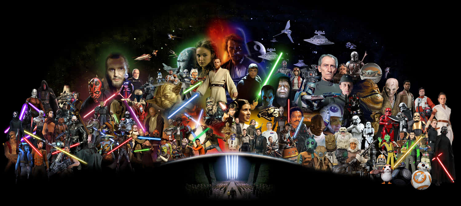 Dasbild Von Den Klassischen Star Wars Charakteren. Wallpaper