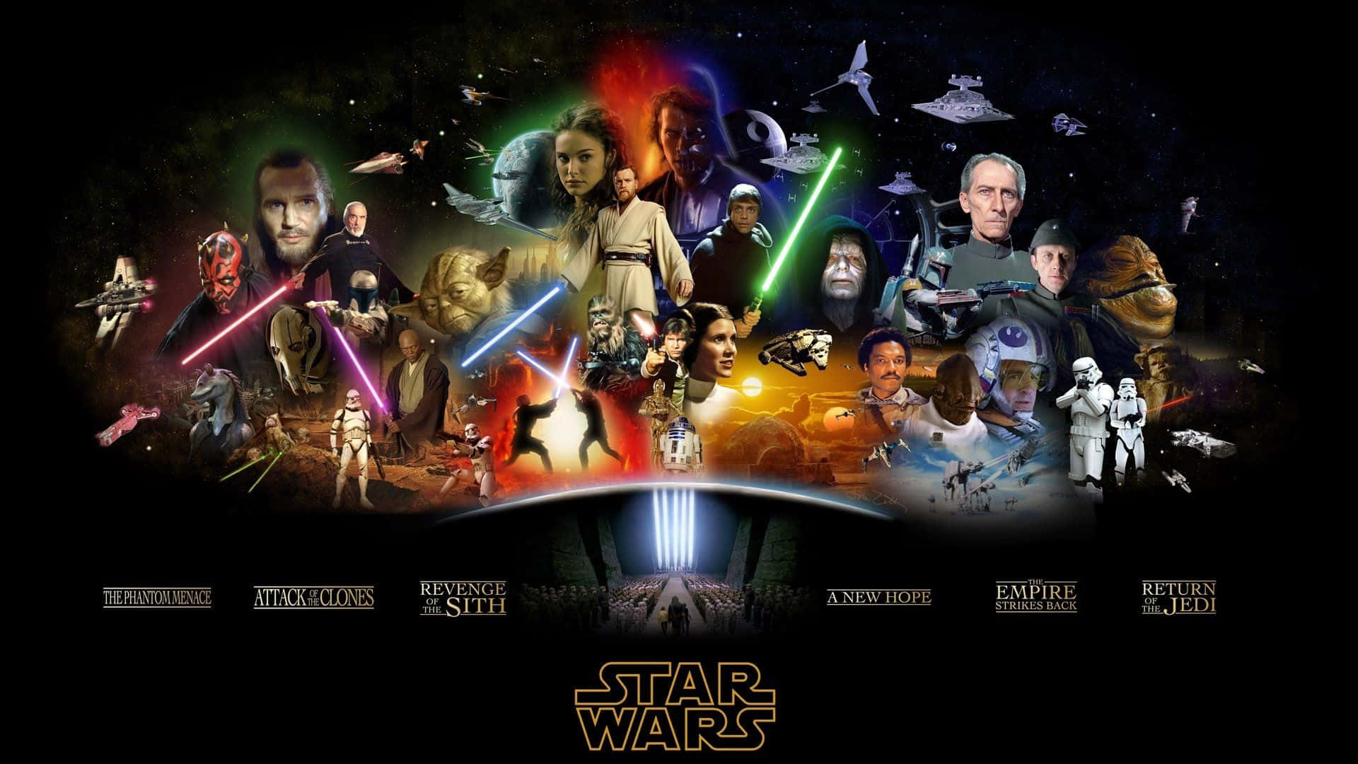 Treffedie Ikonischen Charaktere Von Star Wars Wallpaper
