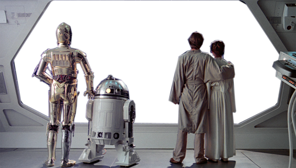 Star Wars Characters Looking Out Spacecraft Window PNG