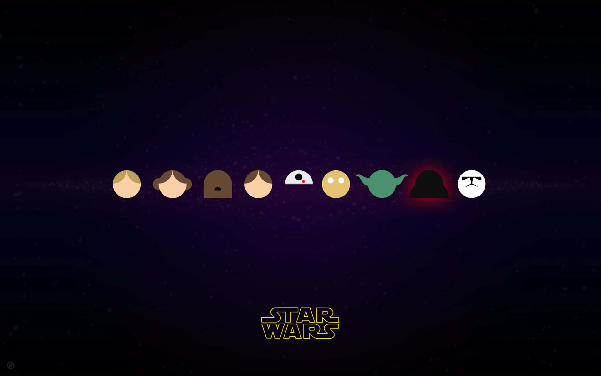 Minimalist Star Wars Characters Icon Wallpaper