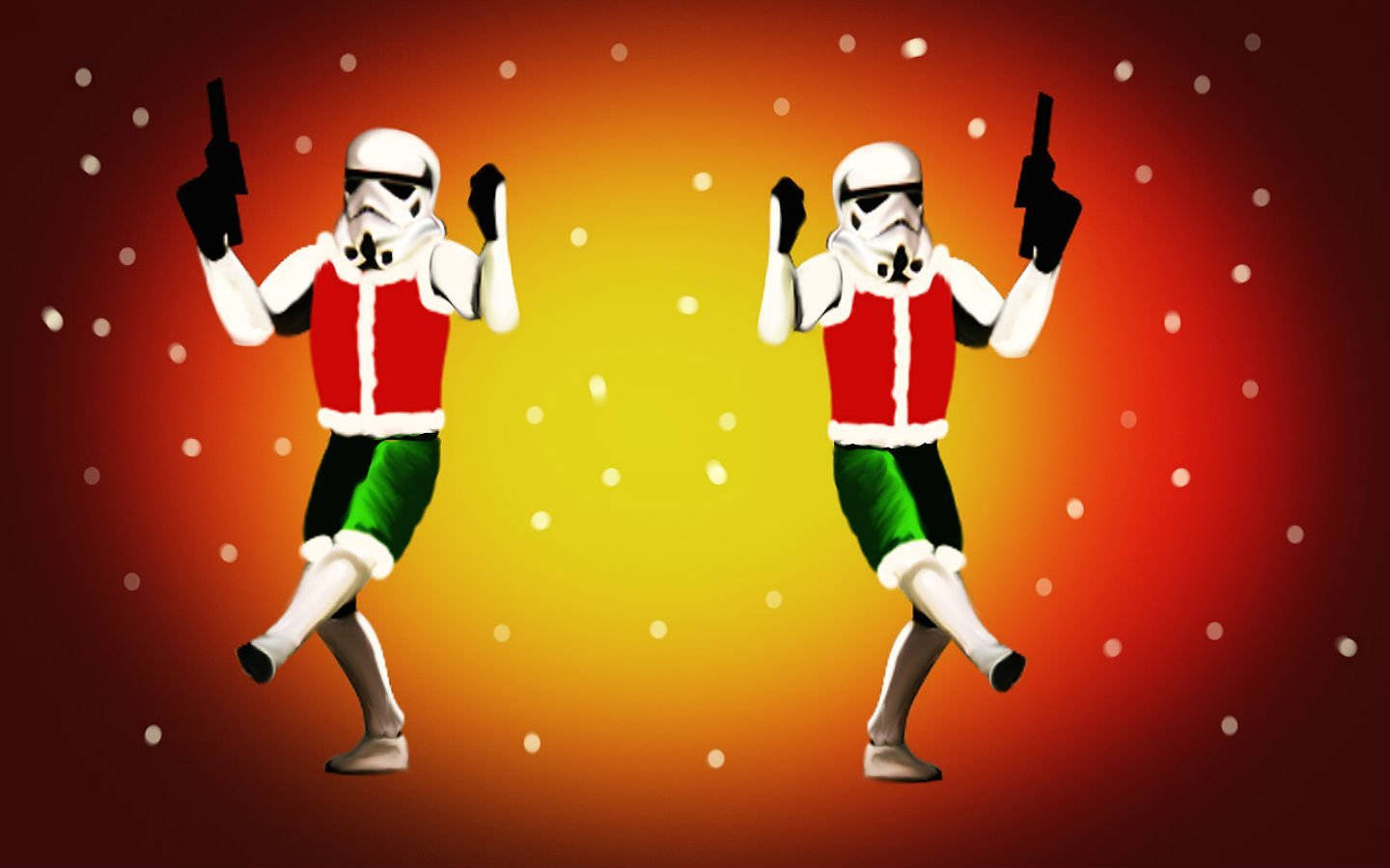 Sæt feriehumøret ind med at fejre jul med karakterer fra Star Wars! Wallpaper