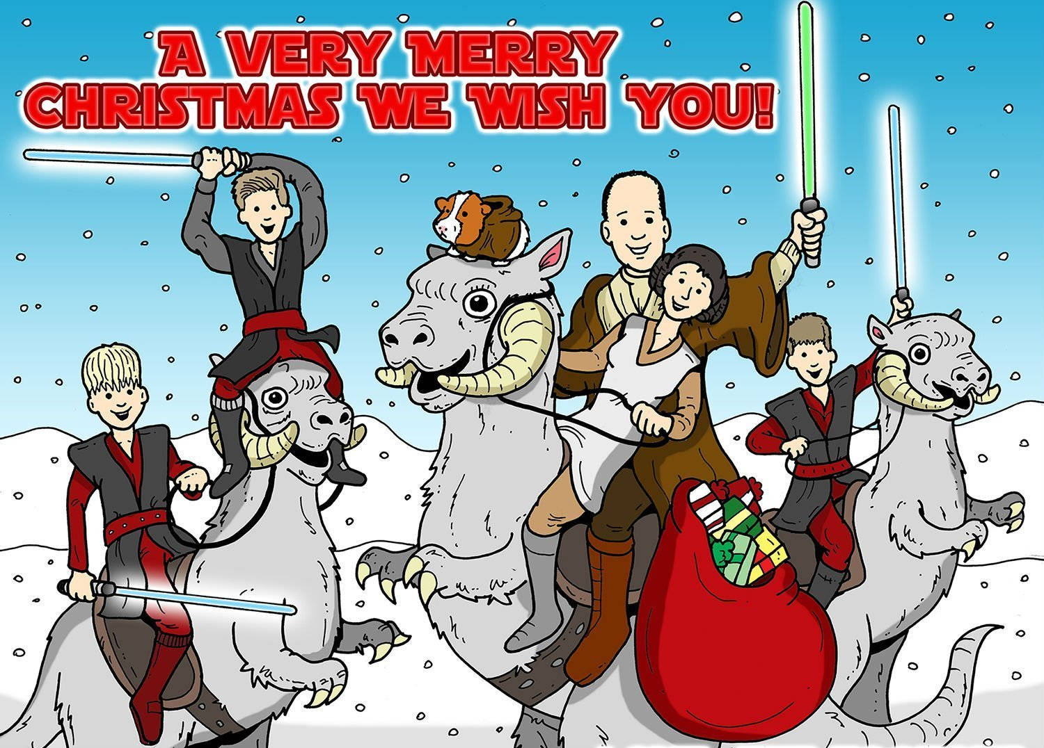 Fejr ferierne med et juletema-tapet af Star Wars! Wallpaper