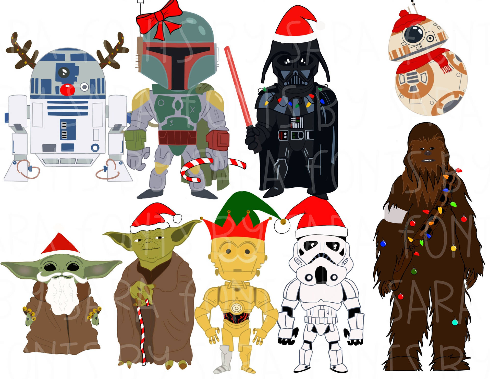 'Celebrate Christmas the Star Wars way!' Wallpaper